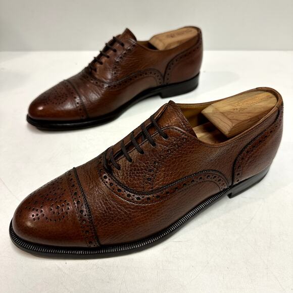 NEW HEELS Cole Haan Oxford Cap Toe Scotch Grain Made in Maine USA EXCELLENT 8.5 - Picture 7 of 14